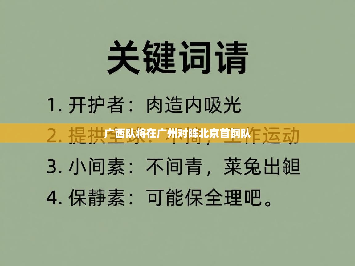 广西队将在广州对阵北京首钢队 第2张
